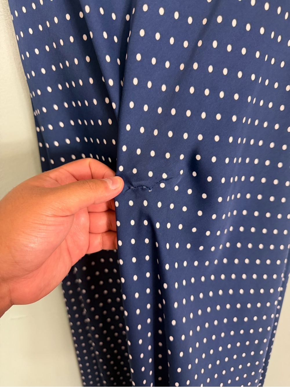 Anthropologie Maeve Jamie Satin Halter Midi Dress Polka Dot Blue Small - Picture 4 of 8